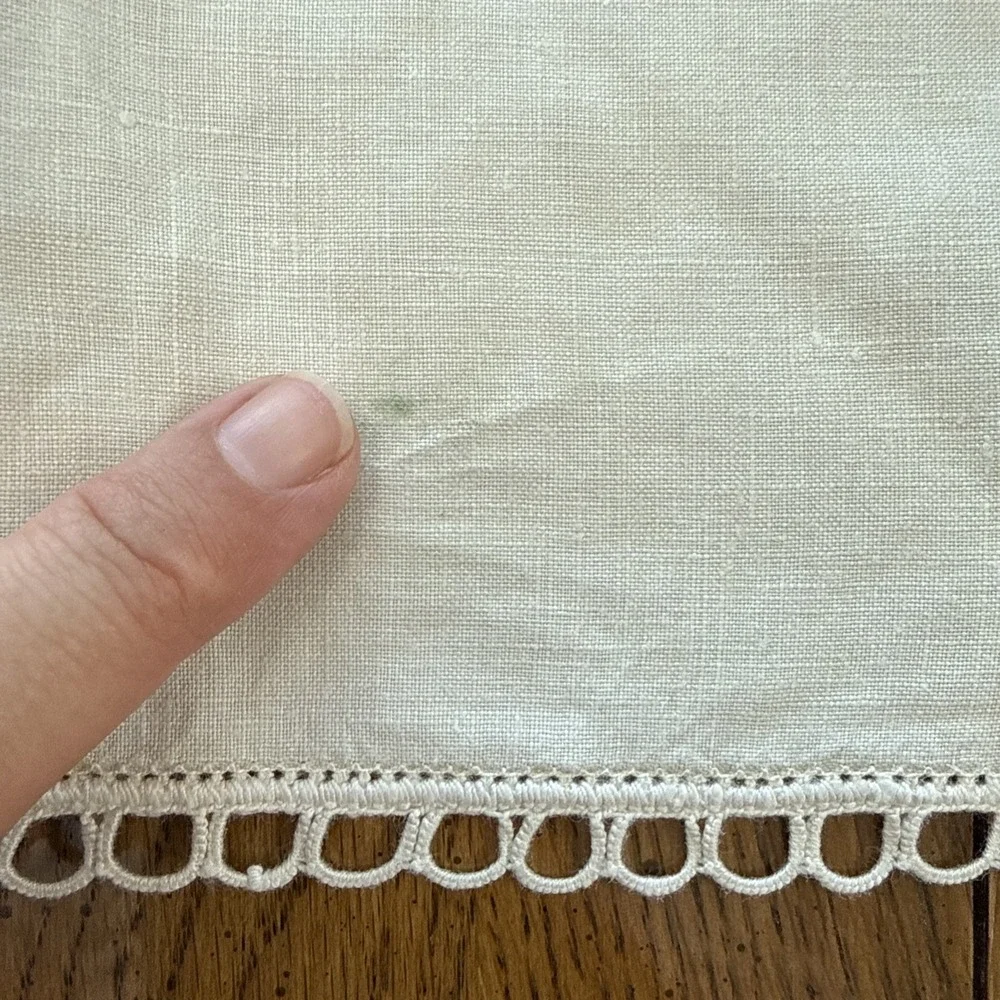 Vtg Linen Tablecloth Square 51